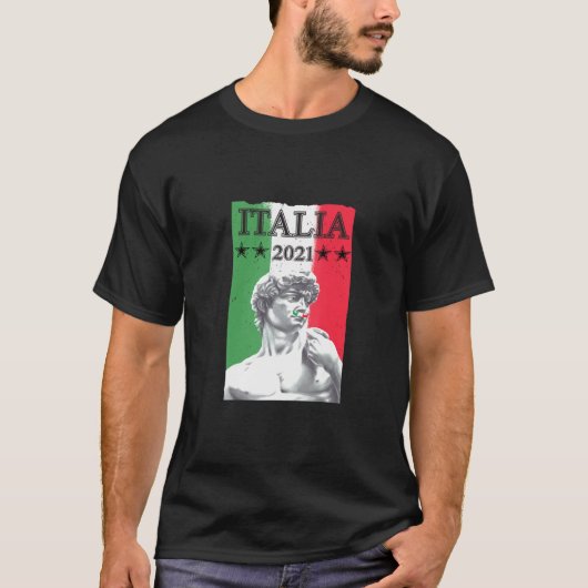 T-shirt Italia Italie Jersey Drapeau David Statue Football (Devant)