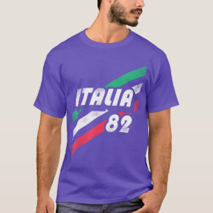 T-shirt Italia Rétro Italien Années 80 VintageLook Drapeau