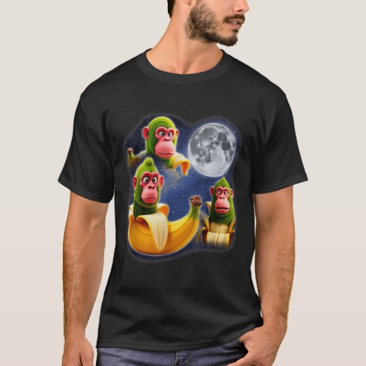 T-shirt Italian Brainrot Chimpanzini Bananini 3 Moon Weird (Devant)