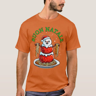 T-shirt Italian Food Christmas Meatball Snowman Ugly Chris