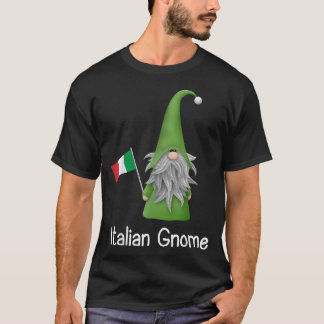 T-shirt Italian Gnome Holding The Flag Of Italy