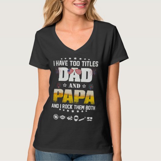 T-shirt Italian Papa American Dad  for Men Plus Size (Devant)