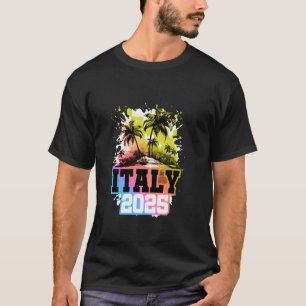 T-shirt Italie 2025 Équipe de Vacances Colorée