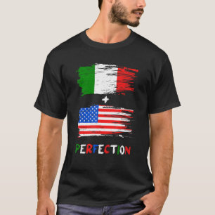 T-shirt Italie Amérique Italien Américain Drapeau Perfecti