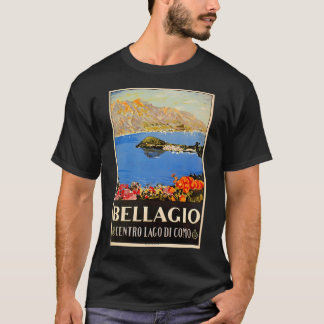 T-shirt Italie Bellagio Lac de Côme Annonce Vintage de voy