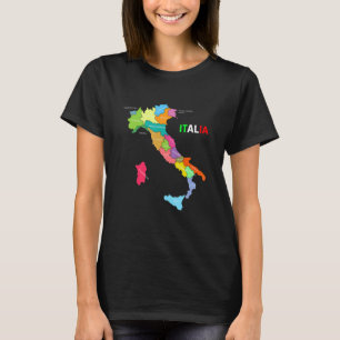 T-shirt Italie Boots Country Map Italie Italie Mappa Stilv