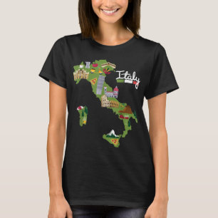 T-shirt Italie Carte de voyage Drapeau Italia Pride Souven