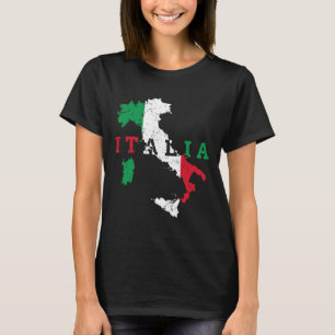 T-shirt Italie Carte italienne Drapeau Fierté Cadeau Patri