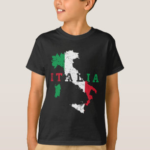 T-shirt Italie Carte italienne Drapeau Fierté Cadeau Patri