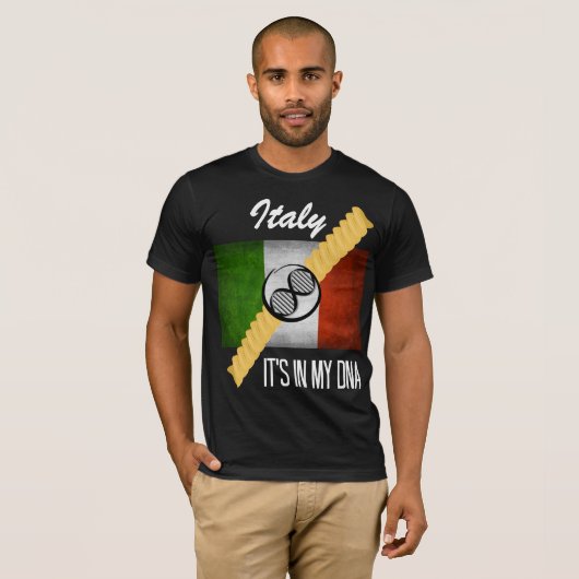 T-shirt Italie C'est dans mon ADN Molecule Drapeau Italien (Devant entier)