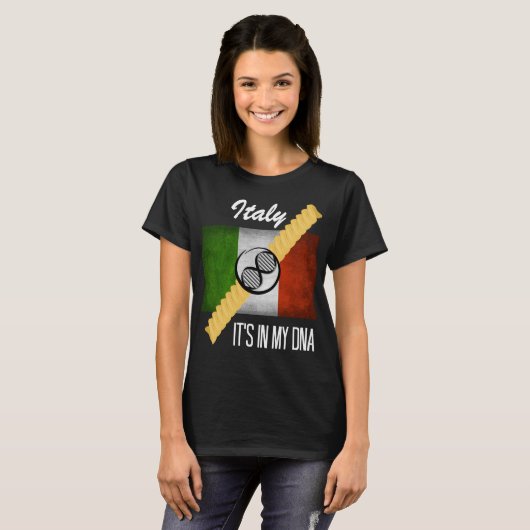T-shirt Italie C'est dans mon ADN Molecule Drapeau Italien (Devant entier)