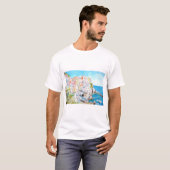 T-shirt Italie Cinque Terre aquarelle (Devant entier)