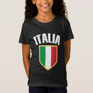 T-Shirt Italie Crest Italie Drapeau Fan de football