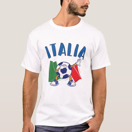 T-shirt Italie Dabbing Soccer Ball Drapeau (Devant)