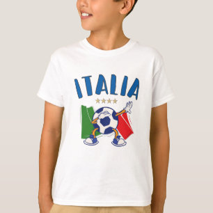 T-shirt Italie Dabbing Soccer Ball Drapeau 4 étoiles