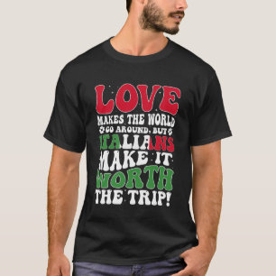 T-shirt Italie Drapeau Hommes & Femmes mignonnes jusqu'à I