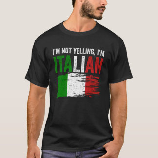 T-shirt Italie Drapeau Italie Racines Humour Je ne hurle p