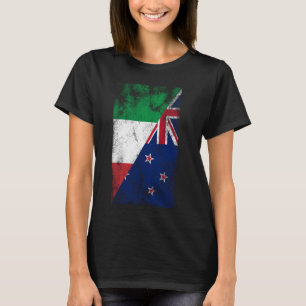 T-shirt Italie Drapeaux néo-zélandais - Italien Kiwi, Nouv