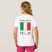 T-shirt Italie et Drapeau italien Drapeau Vert Personnalis (Dos entier)