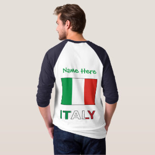 T-shirt Italie et Drapeau italien - Personnalisation verte