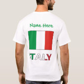 T-shirt Italie et Drapeau italien - Personnalisation verte (Dos)