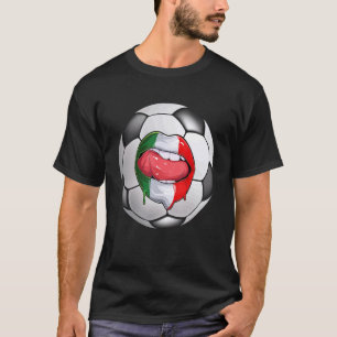 T-shirt Italie Fan de football italien Drapeau bouche