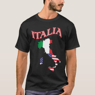 T-shirt Italie Italia Carte Drapeau expatrié expatrié fami