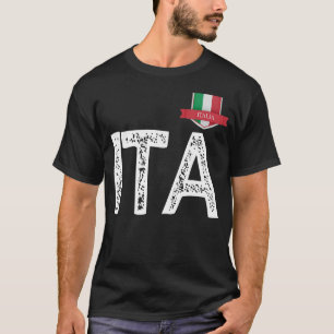 T-shirt Italie Italia Lettre du Drapeau Humain I et T et A