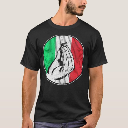 T-shirt Italie Italienne Funny Gesture Main Gésture Drapea (Devant)