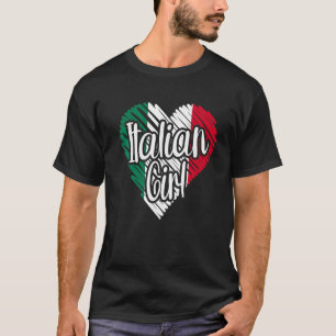 T-shirt Italie pour fille Ital Coeur drapeau pour femmes I