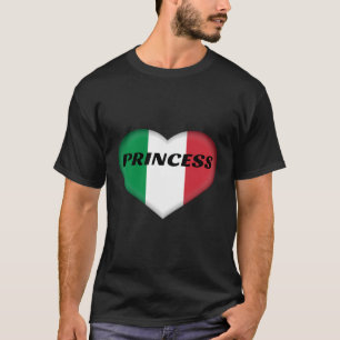 T-shirt Italie Princesse Pride Drapeau Italien Coeur
