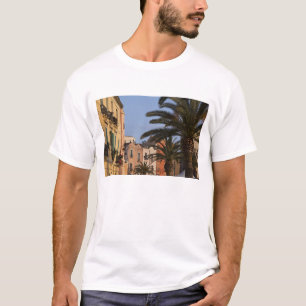 T-shirt Italie, Sardaigne, Cagliari. Bâtiments et palmier