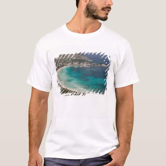 T-shirt Italie, Sicile, Mondello, vue sur la plage depuis (Devant)