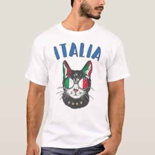 T-shirt Italie Soccer Chat Mascotte drapeau italien