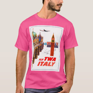 T-shirt Italie Vintage Voyage Aérien Prin Publicité