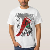 T-SHIRT ITALIEN DE COURONNE DE BOTTE DE KLAXON (Devant)