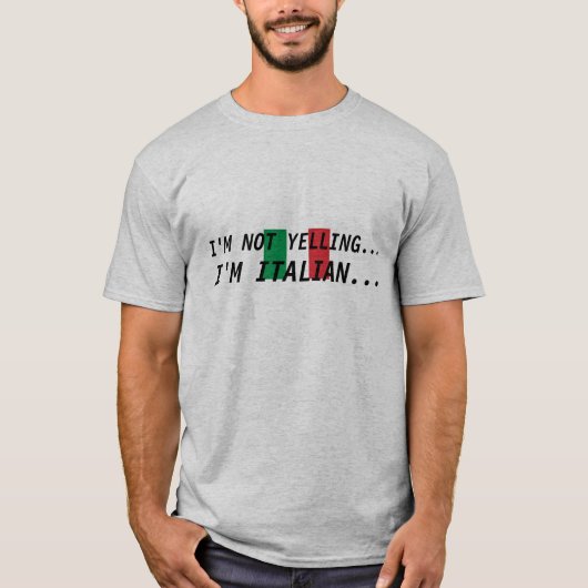 T-shirt italien-drapeau, je NE HURLE PAS…, je suis (Devant)