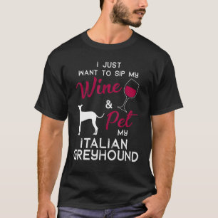 T-shirt Italien Greyhound Chien propriétaire de vin Noël A