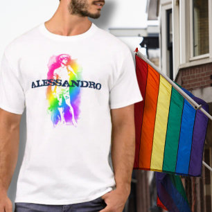 T-shirt Italien Rainbow Pride Personnalisé