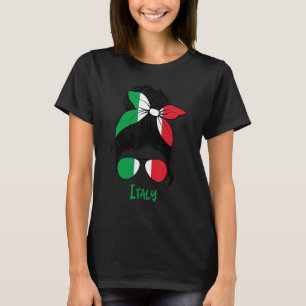 T-shirt Italienne fille Italie fille Italia femme Drapeau