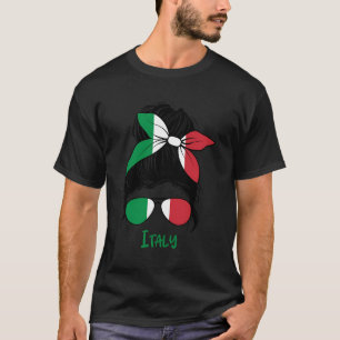 T-shirt Italienne fille Italie fille Italia femme Drapeau