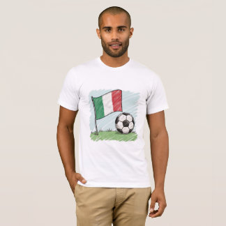 T-shirt Italy flag and crayon-style soccer ball