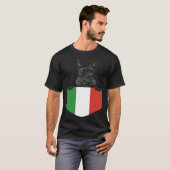 T-shirt Italy Flag Scottish Terrier Dog In Pocket (Devant entier)
