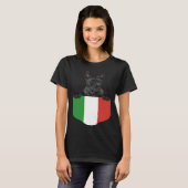 T-shirt Italy Flag Scottish Terrier Dog In Pocket (Devant entier)