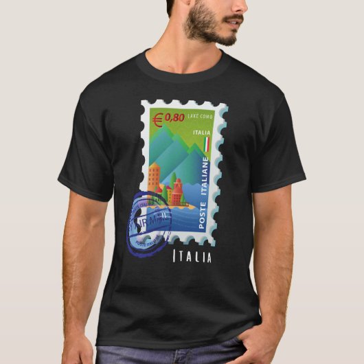 T-shirt Italy Lake Como Stamp Italophile Souvenir (Devant)