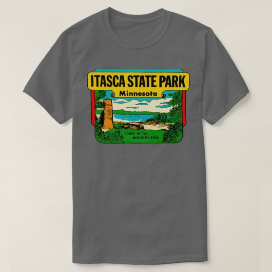 T-shirt Itasca State Park Minnesota Vintage Travel (Design devant)