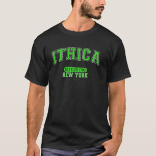 T-shirt Ithica New York Installé 1789 Arqué Vert Universit