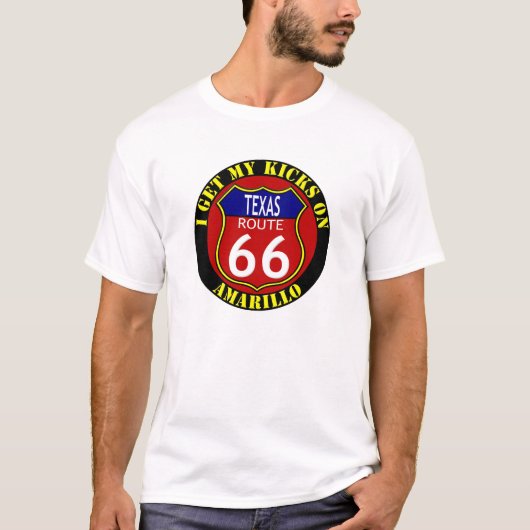 T-SHIRT ITINÉRAIRE 66 AMARILLO LE TEXAS (Devant)