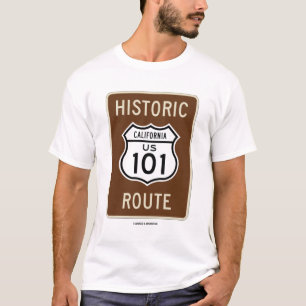 T-shirt Itinéraire historique des USA 101 (signe de
