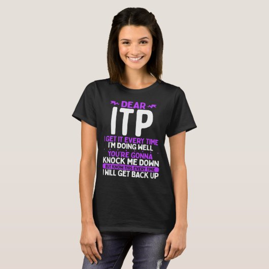 T-shirt ITP Awareness Month ITP Warrior Purple ITP Ribbon (Devant entier)